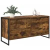 Image de vidaXL Meuble TV Chêne Fumé 100 x 36 x 49.5 cm Bois d'ingénierie, Console Médias Moderne, Meuble Rectangulaire pour TV, Rangements Durables pour Salon, Style et Pratique