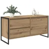 Image de vidaXL Meuble TV Chêne Artisan 100 x 36 x 49.5 cm Bois d'ingénierie, Console Médias Moderne, Meuble Rectangulaire pour TV, Rangements Durables pour Salon, Style et Pratique