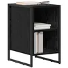 Image de vidaXL Table de Chevet 2 pcs Chêne Noir 39.5 x 30 x 50 cm, Table de Nuit Moderne, Petite Table avec Pieds en Acier, Meuble stylé pour Chambres urbaines
