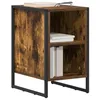 Image de vidaXL Table de Chevet Chêne Fumé 39.5 x 30 x 50 cm Bois d'ingénierie, Table de Nuit Moderne, Petite Table avec Pieds en Acier, Meuble stylé pour Chambres urbaines