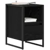 Image de vidaXL Table de Chevet avec tiroir 2 pcs Chêne Noir 39,5 x 30 x 50 cm, Table de Nuit Tendance, rectangulaire et Industrielle, Rangement Pratique pour la Chambre, organise Bien Votre Espace