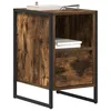 Image de vidaXL Table de Chevet Chêne Fumé 39,5 x 30 x 50 cm Bois d'ingénierie, Table de Nuit Tendance, rectangulaire et Industrielle, Rangement Pratique pour la Chambre, organise Bien Votre Espace