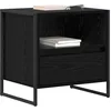 Image de vidaXL Table de chevet Chêne noir 50 x 39,5 x 50 cm Bois d'ingénierie, Design de chambre, disposition rectangulaire, style industriel, matériaux durables pour espaces contemporains et réglages fonctio