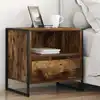 Image de vidaXL Table de chevet avec tiroir 2 pcs Chêne Fumé 50 x 39,5 x 50 cm
