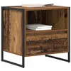 Image de vidaXL Table de chevet avec tiroir 2 pcs Bois Ancien 50 x 39,5 x 50 cm, Design de chambre, disposition rectangulaire, style industriel, matériaux durables pour espaces contemporains et réglages foncti