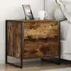 Image de vidaXL Table de chevet avec tiroir 2 pcs Chêne Fumé 50 x 39,5 x 50 cm