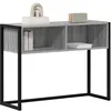 Image de vidaXL Table d'appoint Gris Sonoma 100 x 36 x 75 cm Bois d'ingénierie, Table d'appoint Industrielle, rectangulaire et compacte, pour Un Salon Moderne, Meuble Multifonctionnel
