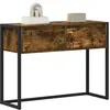 Image de vidaXL Table d'appoint Chêne Fumé 100 x 36 x 75 cm Bois d'ingénierie, Table d'appoint stylée, Meuble Urbain Compact, Surface Moderne, Accent Durable pour Votre intérieur