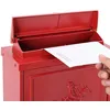 Image de vidaXL Boîte aux Lettres Murale Rouge 29 x 13 x 41 cm Aluminium coulé, Bureau Vintage, matériaux étanches, boîte aux Lettres Anti-Rouille, déco Classique, Rangement extérieur