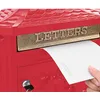 Image de vidaXL Boîte aux Lettres Murale avec Stockage Rouge 40,5 x 16 x 45 cm, Décor pour Jardin et terrasse, boîte aux Lettres Vintage, étanche, fixée au Mur, réceptacle sécurisé pour Le courrier