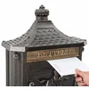 Image de vidaXL Boîte aux Lettres Murale avec Stockage Bronze 40,5 x 16 x 45 cm, Décor pour Jardin et terrasse, boîte aux Lettres Vintage, étanche, fixée au Mur, réceptacle sécurisé pour Le courrier