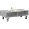 Image de vidaXL Table d'appoint avec Roues Gris Sonoma 90 x 50 x 30 cm, Table de Salon Mobile, Design rectangulaire Moderne, Grand Rangement, Table de Nuit avec Roues verrouillables, Accent Fonctionnel