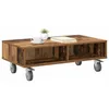 Image de vidaXL Table d'appoint avec Roues Bois Ancien 90 x 50 x 30 cm, Table de Salon Mobile, Design rectangulaire Moderne, Grand Rangement, Table de Nuit avec Roues verrouillables, Accent Fonctionnel