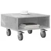 Image de vidaXL Table d'appoint avec Roues Gris béton 50,5 x 50 x 30 cm, Table d'appoint rectangulaire Moderne, Grand Espace de Rangement, Table de Nuit sur roulettes