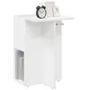 Image de vidaXL Table d'appoint Blanc 35 x 40 x 55 cm Bois d'ingénierie, Table d'appoint Moderne rectangulaire, Rangement Compact, Accent de Salon, mobilier intérieur Fonctionnel, Design Minimaliste