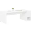 Image de vidaXL Table Basse Blanc 101,5 x 50 x 37 cm Bois d'ingénierie, Table Basse stylée, Design rectangulaire, Grand Espace de Rangement, Style Minimaliste, Usage Pratique intérieur, mobilier Contemporain