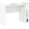 Image de vidaXL Bureau Blanc 109 x 50 x 78 cm Bois d'ingénierie, Salon, Bureau Moderne, Espace de Travail rectangulaire, Grand Espace de Rangement, Design Simple, Station de Travail Efficace, Meuble organisé