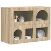 Image de vidaXL Buffet Chêne Sonoma 80,5 x 35 x 59 cm Bois d'ingénierie, Buffet rectangulaire Chic, Rangement spacieux, Style Moderne, Bois Solide, Meuble Salon Polyvalent