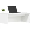 Image de vidaXL Bureau Mural Blanc 80 x 45 x 30 cm Bois d'ingénierie, Bureau Flottant Moderne, en Bois Robuste, Espace de Travail stylé, Meuble Compact, Design rectangulaire