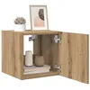 Image de vidaXL Meuble TV Mural avec LED Chêne Artisan 30,5 x 35 x 30 cm, Étagère TV Tendance, Meuble Moderne, Cabinet Mural, éclairage Pratique, Rangement Gain de Place