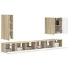 Image de vidaXL Ensemble de Meuble TV Mural Montage Mural 6 pcs Chêne Sonoma, Salon Moderne, Solutions de Rangement Pratiques, Meuble TV rectangulaire, Ensemble Mural pour optimiser l'espace
