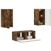 Image de vidaXL Ensemble Meuble TV 2 pcs Chêne fumé Bois d'ingénierie, Set de Meuble TV rectangulaire Moderne, unité Murale Gain de Place, Solution de Rangement stylée pour Un Salon Tendance