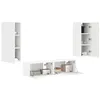 Image de vidaXL Ensemble Meuble TV Montage Mural 2 pcs Blanc Bois d'ingénierie, Meuble TV rectangulaire, Gain de Place, Support Mural élégant, étagère stylée pour Salon Moderne