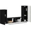 Image de vidaXL Ensemble meuble TV Montage mural 4 pcs Noir Bois d'ingénierie, Configuration moderne du salon, Ensemble de meubles TV rectangulaire, Centre de divertissement mural, Solutions de rangement compa