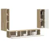 Image de vidaXL Ensemble Meuble TV 4 pcs Chêne Sonoma Bois d'ingénierie, Salon Moderne, Meuble stylé, déco élégante pour Une Ambiance Cozy à la Maison