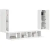Image de vidaXL Ensemble Meuble TV 4 pcs Blanc Brillant Bois d'ingénierie, Salon Moderne, Meuble stylé, déco élégante pour Une Ambiance Cozy à la Maison