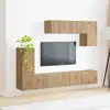 Image de vidaXL Ensemble meuble TV Montage mural 5 pcs Noir Bois d'ingénierie