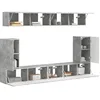Image de vidaXL Ensemble Meuble TV 5 pcs Gris béton Bois d'ingénierie, Salon, Meuble TV Moderne, Design rectangulaire, Montage Mural, étagères Pratiques, Solutions de Rangement stylées