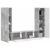 Image de vidaXL Ensemble Meuble TV 6 pcs Gris béton Bois d'ingénierie, Support de télé réglable, Meuble multimédia Moderne, Espace de Divertissement Polyvalent, Home cinéma, Meubles spacieux