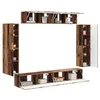 Image de vidaXL Meuble TV 8 pcs Bois Ancien, Meuble TV Minimaliste, Cabinet modulable, Rangement Mural, pour Un Style de Vie organisé et Moderne
