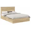 Image de vidaXL Lit de Rangement Chêne Sonoma 140 x 200 cm Bois d'ingénierie
