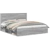 Image de vidaXL Cadre de lit Gris Sonoma 200 x 200 cm Pin Massif