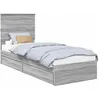 Image de vidaXL Lit de Rangement Gris Sonoma 75 x 190 cm Bois d'ingénierie, Cadre de lit Moderne, Design en Bois, mobilier Minimaliste Chic, optimise l'espace efficacement