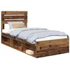 Image de vidaXL Cadre de lit Bois Ancien 100 x 200 cm Pin Massif, Cadre de lit Moderne, Design en Bois Massif, Lignes épurées, Meuble Durable, Essentiel pour Une Chambre Confortable