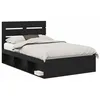 Image de vidaXL Cadre de lit Noir 120 x 190 cm Bois de pin Massif, Cadre de lit Moderne, Design Contemporain, Structure en pin Durable, Plateforme Minimaliste pour des Nuits reposantes