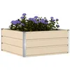 Image de vidaXL Jardinière Ivoire 100 x 100 x 45 cm Acier, Planteur de Jardin et terrasse stylé, Acier Moderne, déco extérieure Durable, Support élégant pour Plantes