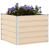 Image de vidaXL Jardinière Ivoire 100 x 100 x 75 cm Acier, Planteur de Jardin et terrasse stylé, Acier Moderne, déco extérieure Durable, Support élégant pour Plantes