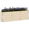 Image de vidaXL Jardinière Ivoire 240 x 40 x 75 cm Acier, Décor de Jardin et terrasse, Pot Moderne, Support en Acier Robuste, pour Plantes d'intérieur et extérieur
