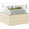 Image de vidaXL Jardinière Ivoire 100 x 100 x 77 cm Acier galvanisé, Inspiration pour Jardin et terrasse, Style Industriel avec des matériaux durables pour Une Ambiance extérieure au Top !
