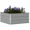 Image de vidaXL Jardinière Gris Clair 100 x 100 x 45 cm Acier, Planteur de Jardin et terrasse stylé, Acier Moderne, déco extérieure Durable, Support élégant pour Plantes