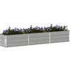 Image de vidaXL Jardinière Gris Clair 290 x 50 x 45 cm Acier galvanisé, Jardin et terrasse, Jardinier Industriel, conteneur métal Robuste, déco extérieure, Essentiels urbains, déco en Acier