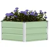Image de vidaXL Jardinière Vert Pastel 129 x 129 x 45 cm Acier, Design de Jardin et de terrasse, éléments hexagonaux, caractéristiques Modernes, matériaux durables, pour espaces extérieurs, Profite.