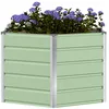 Image de vidaXL Jardinière Vert Pastel 129 x 129 x 75 cm Acier, Design de Jardin et de terrasse, éléments hexagonaux, caractéristiques Modernes, matériaux durables, pour espaces extérieurs, Profite.