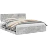 Image de vidaXL Cadre de lit Gris Béton 180 x 200 cm Bois d’ingénierie, Lit Moderne, Cadre rectangulaire, mobilier en Bois, Design élégant, Rangement caché, Gain de Place Essentiel
