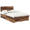 Image de vidaXL Cadre de lit Bois Ancien 120 x 190 cm Bois d'ingénierie, Cadre de lit Moderne, Base à Lattes Robuste, Meuble stylé, Rangement Pratique, Solution Gain de Place