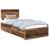 Image de vidaXL Cadre de lit Bois Ancien 90 x 200 cm Bois d'ingénierie, Cadre de lit Moderne, Base à Lattes Robuste, Meuble stylé, Rangement Pratique, Solution Gain de Place
